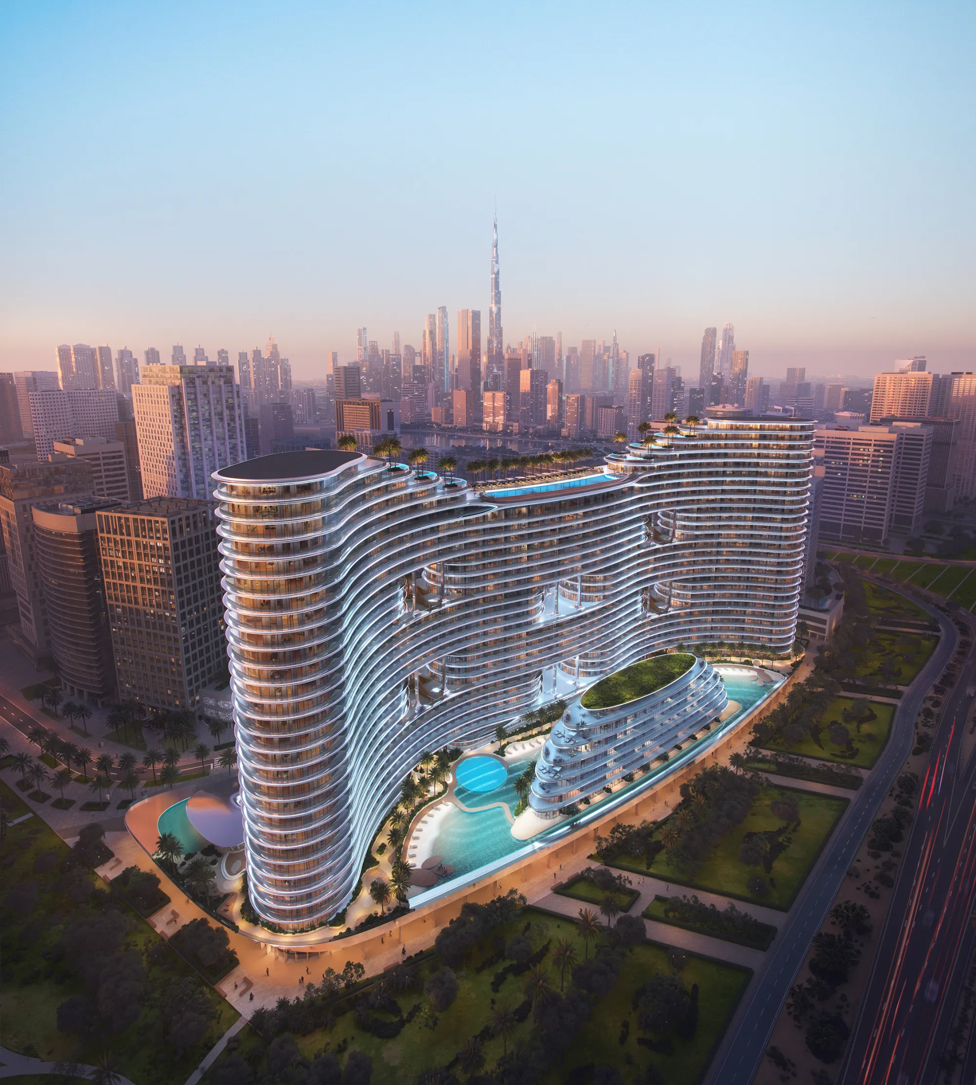 Aquarise by Binghatti, exterior de la torre